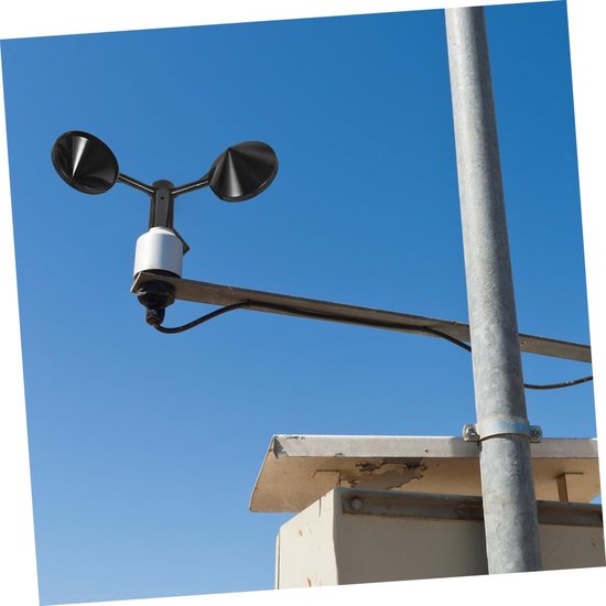 Windmeter Set - Wind Sensor - Weer Meten - Drie Bekers Ontwerp - 15 cm Diameter - Zwart — afbeelding 4