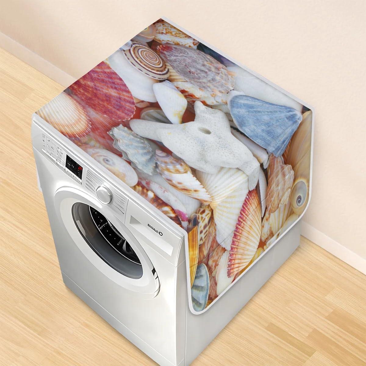 Wasmachine Droger Hoezen Apparaatbeschermers Huishouden Organiseren Met Zes Opbergvakken 117 x 465 cm Zeeschelpen Patroon