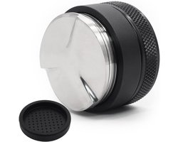 Koffie Tamper - Koffiedispenser Verdeler - Espresso Bereiden - In hoogte verstelbaar - 51 mm - Zilver