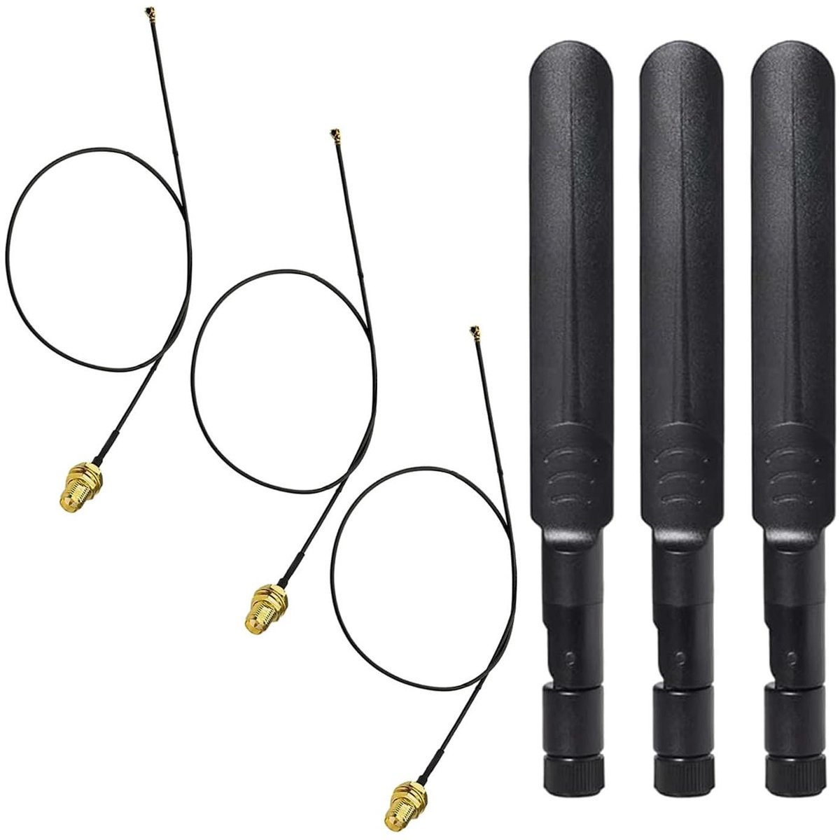 Wifi Antenne Set - Draadloze Versterker - Netwerk Verbeteren - Dubbele Band 8dBi - 16 cm - Zwart
