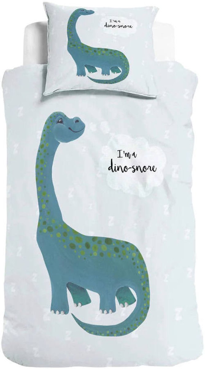 Bedsupplies Dino Snore Dekbedovertrek - 140x200/220 cm - Eenpersoons - Dino Print - Inclusief Kussensloop 60x70 cm