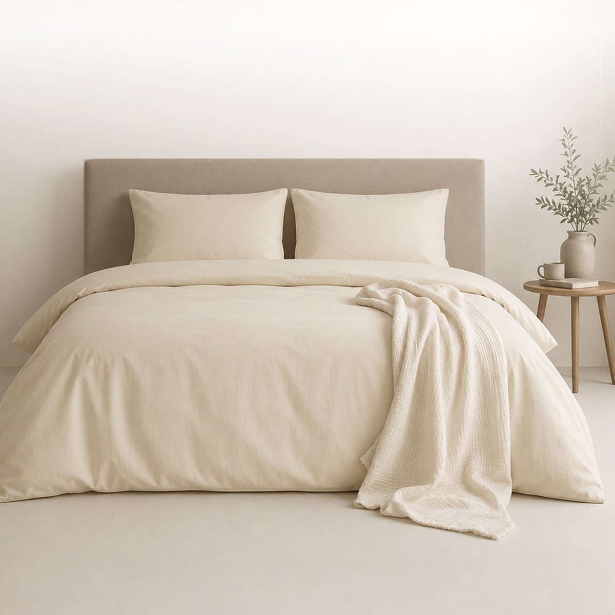 Amstelinen Dekbedovertrek 260x220 – Premium Hotelkwaliteit – TENCEL™ Lyocell Sateen – Classic Ivory – Extra Breed – Koeler Slapen, Zacht, Ademend & Hypoallergeen | + 2 Kussenslopen