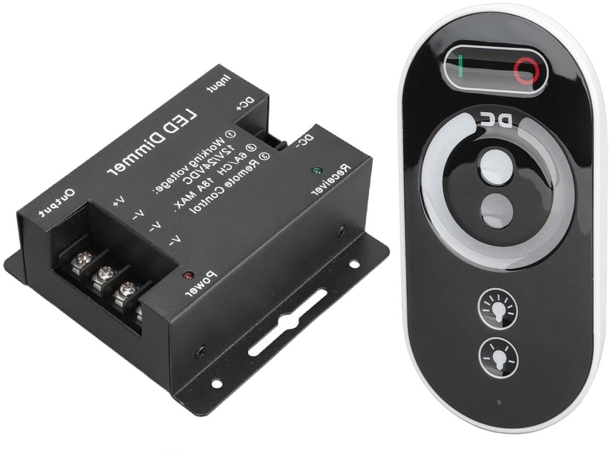 Draadloze LED Dimmer - Afstandsbediening Lichtcontroller - Sfeer Creëren - RF Touch Bediening - 12V 24V Compatibel - Zilver