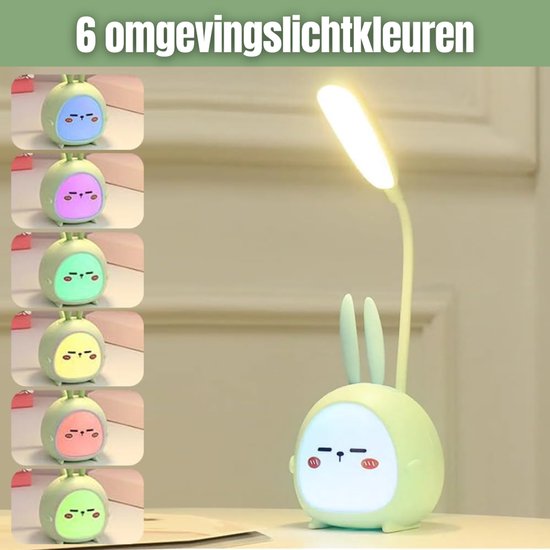 QUOVO® Bureaulamp Kinderkamer - Bureaulamp Roze - Tafellamp Kinderkamer - Groen - 8cm x 9cm x 13cm van QUOVO® — afbeelding 2