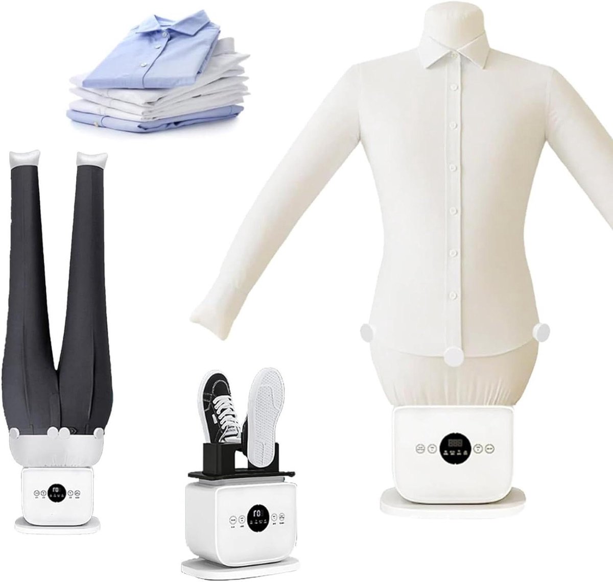 Automatische strijkmachine - Stoomstrijkapparaat Kleding - Kreukvrije Kleding - Handsfree Strijken - 8-10 Minuten - Wit