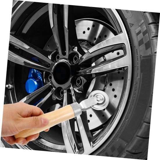 Banden Reparatieset - Bandenroller - Luchtlekken Dichten - Ergonomisch Houten Handvat - 18.5 cm - Licht Geel van Merkloos — afbeelding 4