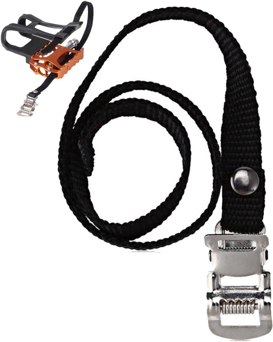 Fiets Pedaalbanden - Teenbanden Clips - Comfortabel Fietsen - Verstelbare Banden - 50 cm Lengte - Zwart