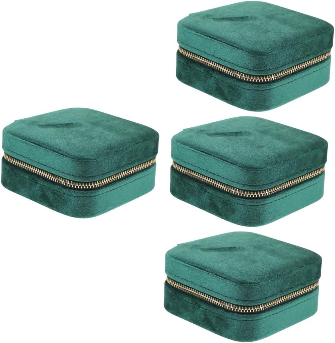 Sieradendoos Organizer - Juwelendoosje Reis - Sieraden Opbergen - Met Spiegel - 10x10x5 cm - Wit