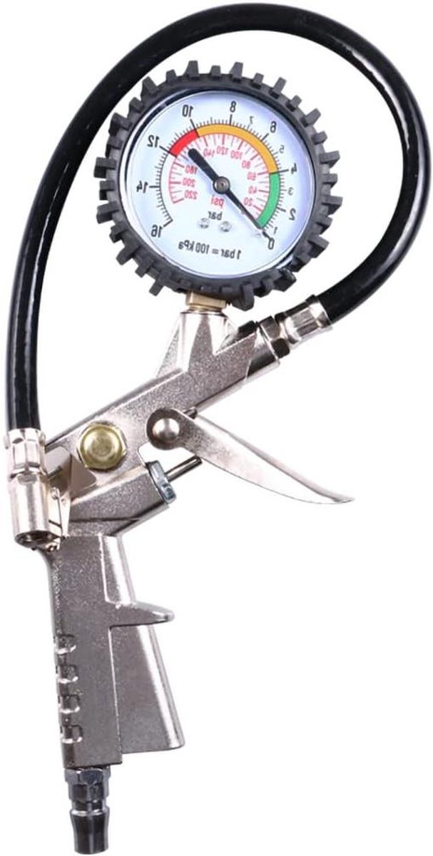 Bandenspanningsmeter - Bandensensor - Voertuigonderhoud - Hoge precisie wijzerplaat - 55MM handvat - Zwart