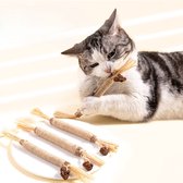 Natuurlijke Silvervine Sticks - 3 stks Silvervine Catnip Chew Sticks - Kat Speelgoed voor Katten Kitten Tandjes Speelgoed Tanden Reinigen Speelgoed - 23cm - Natuurlijke Houten Sticks voor Katten Spelen en Ontspannen
