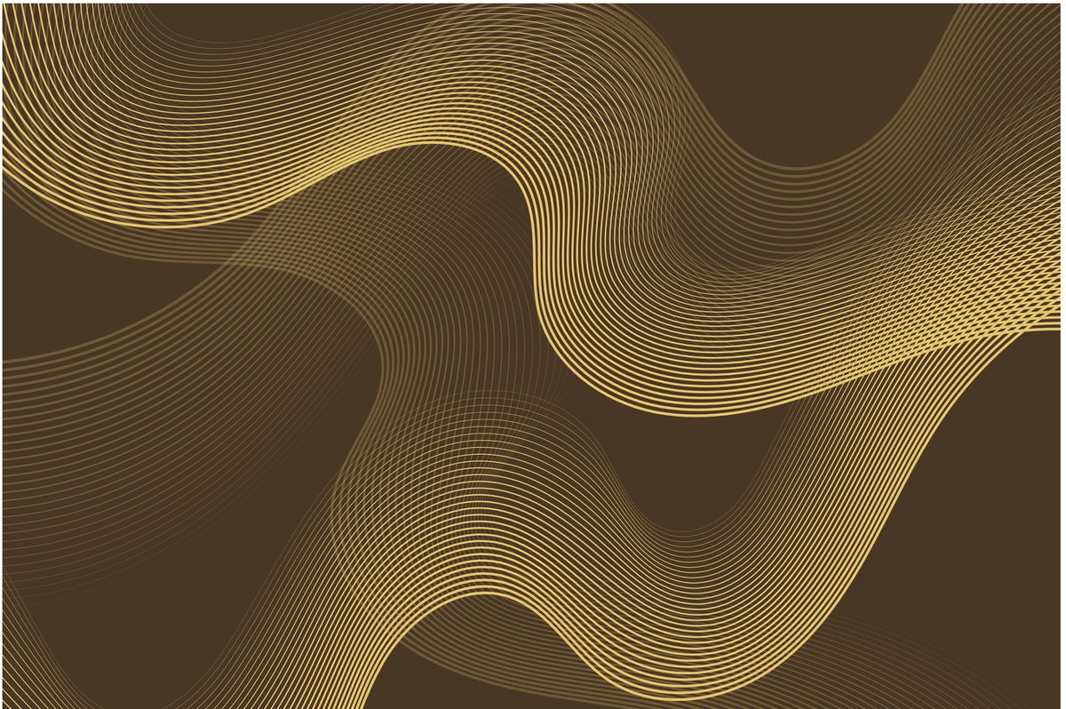 Abstract Goudgeel Swirl Dibond 120x80 cm - Premium Aluminium Wanddecoratie Galerij Kwaliteit Kunstdruk - Moderne Muurdecoratie Luxe Wandprint