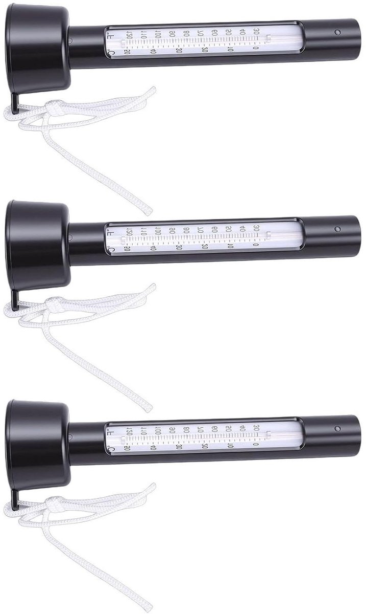 Sorandy Drijvende Zwembadthermometer, 3-delig Waterbestendig, Valbestendig Groot Formaat Watertemperatuurtestmeter met Touwtje, Ideaal voor Zwembaden, spa's, Bubbelbaden en Aquaria