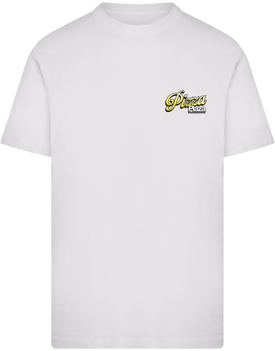 Mister Tee Pizza Plaza Luigi Maggiore Heren Tshirt XS Wit