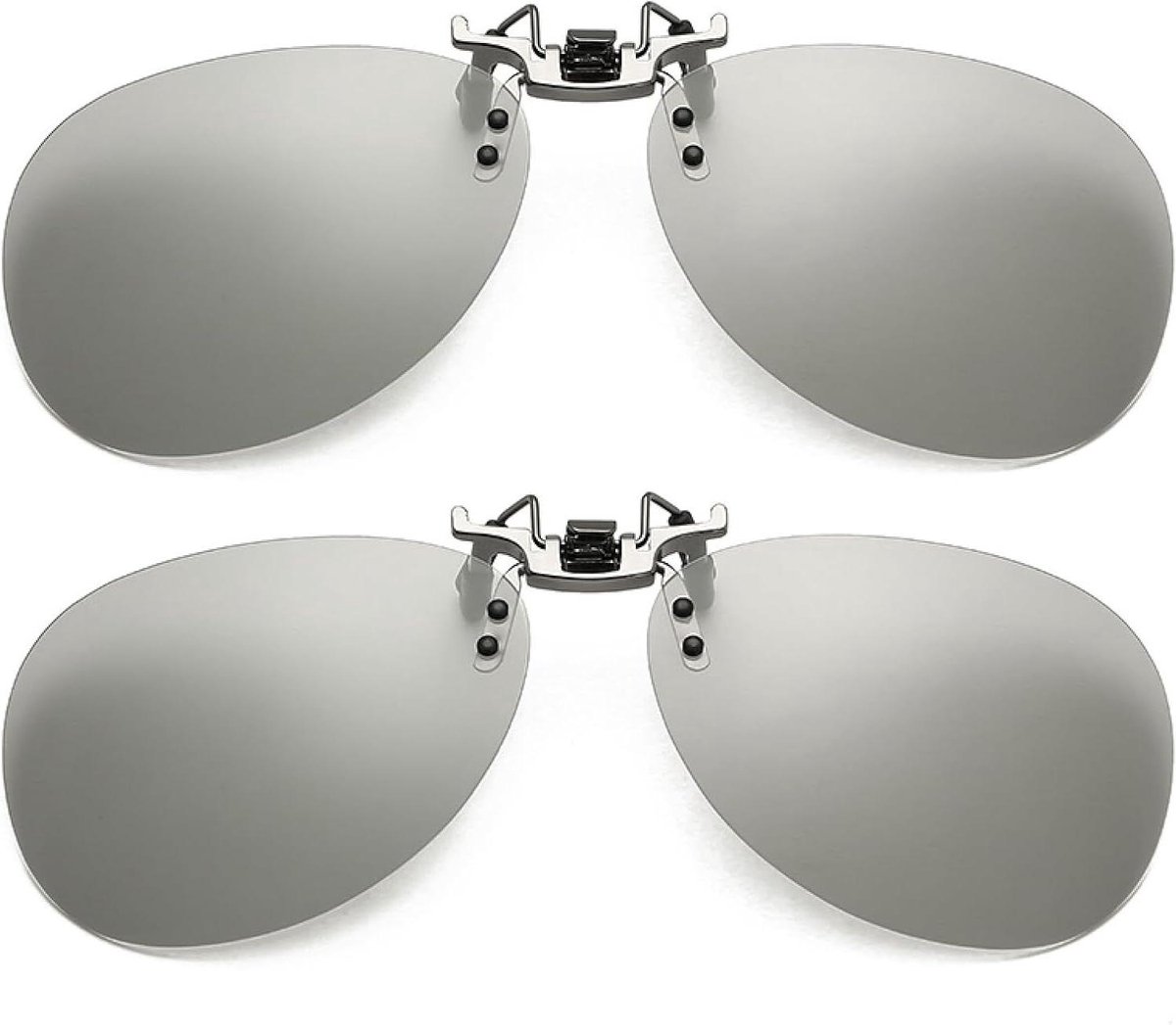 Clip-on Zonnebril - Overzet Zonnebril - Veilig Rijden - UV400 Polarized Lens - 2 Stuks - Grijs