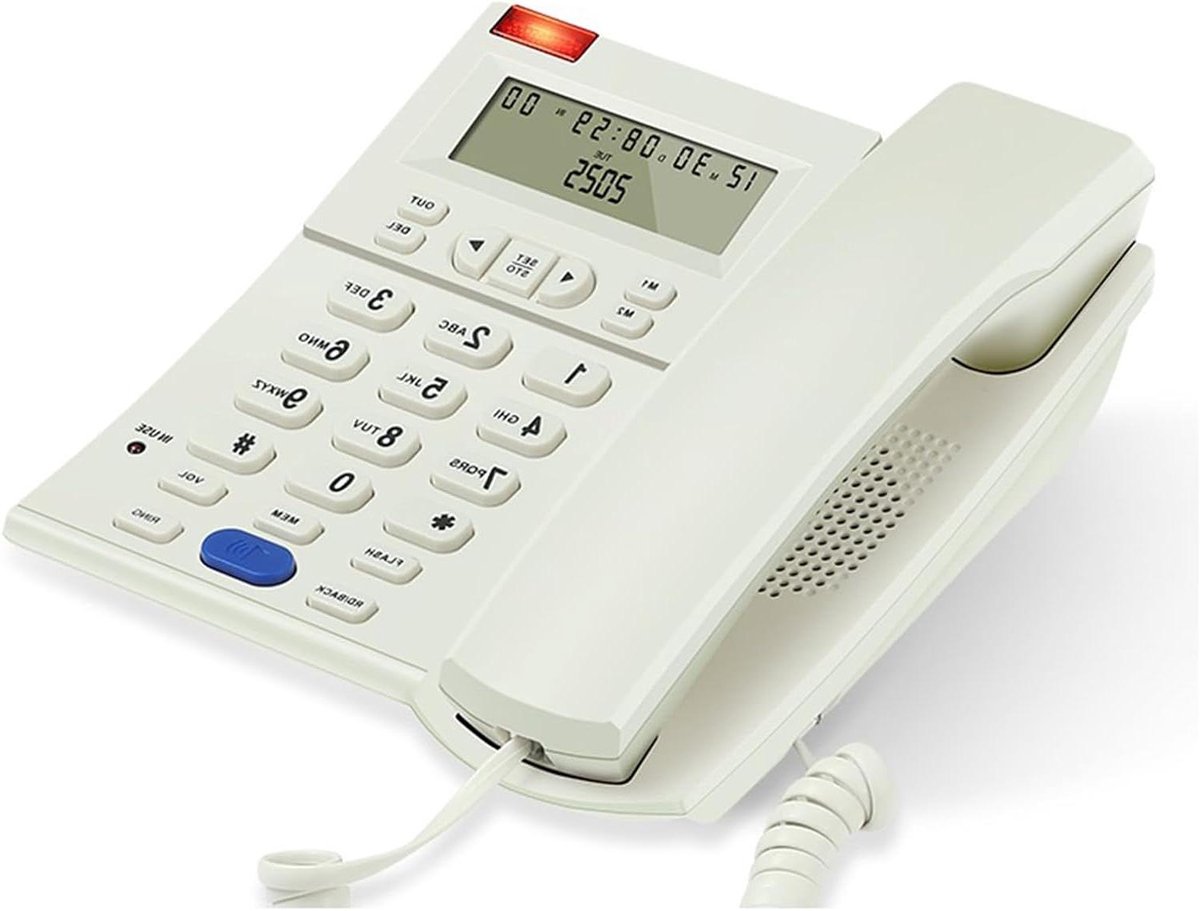 Vaste Telefoon - Senioren Telefoon - Eenvoudig Bellen - Grote Knoppen - 18.5 cm Breed - Wit