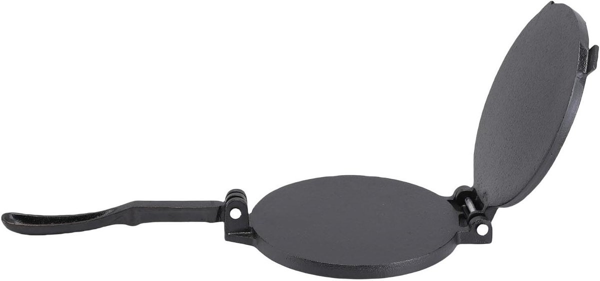 Tortilla Pers - Pannenkoekenmaker - Platte Broden Maken - Gietijzeren Constructie - 24 cm - Zwart