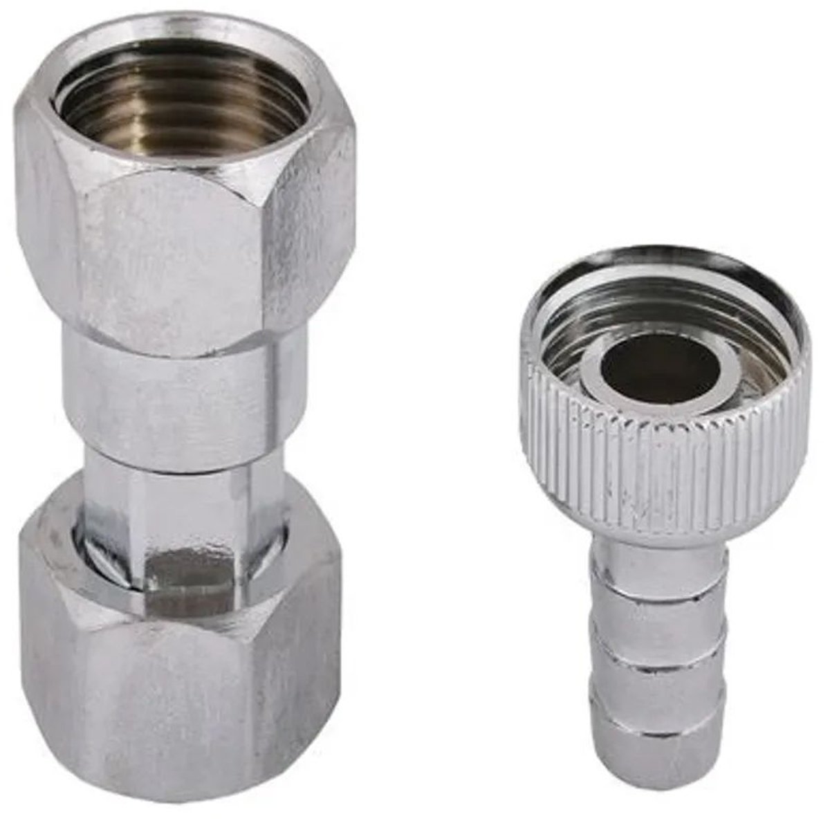 Schlösser Armaturen JS Tapkraanmeterkoppeling, Ingang Binnendraad 3/4'', Uitgang Slangkoppeling 1/2'', verchroomd, 0022472050001