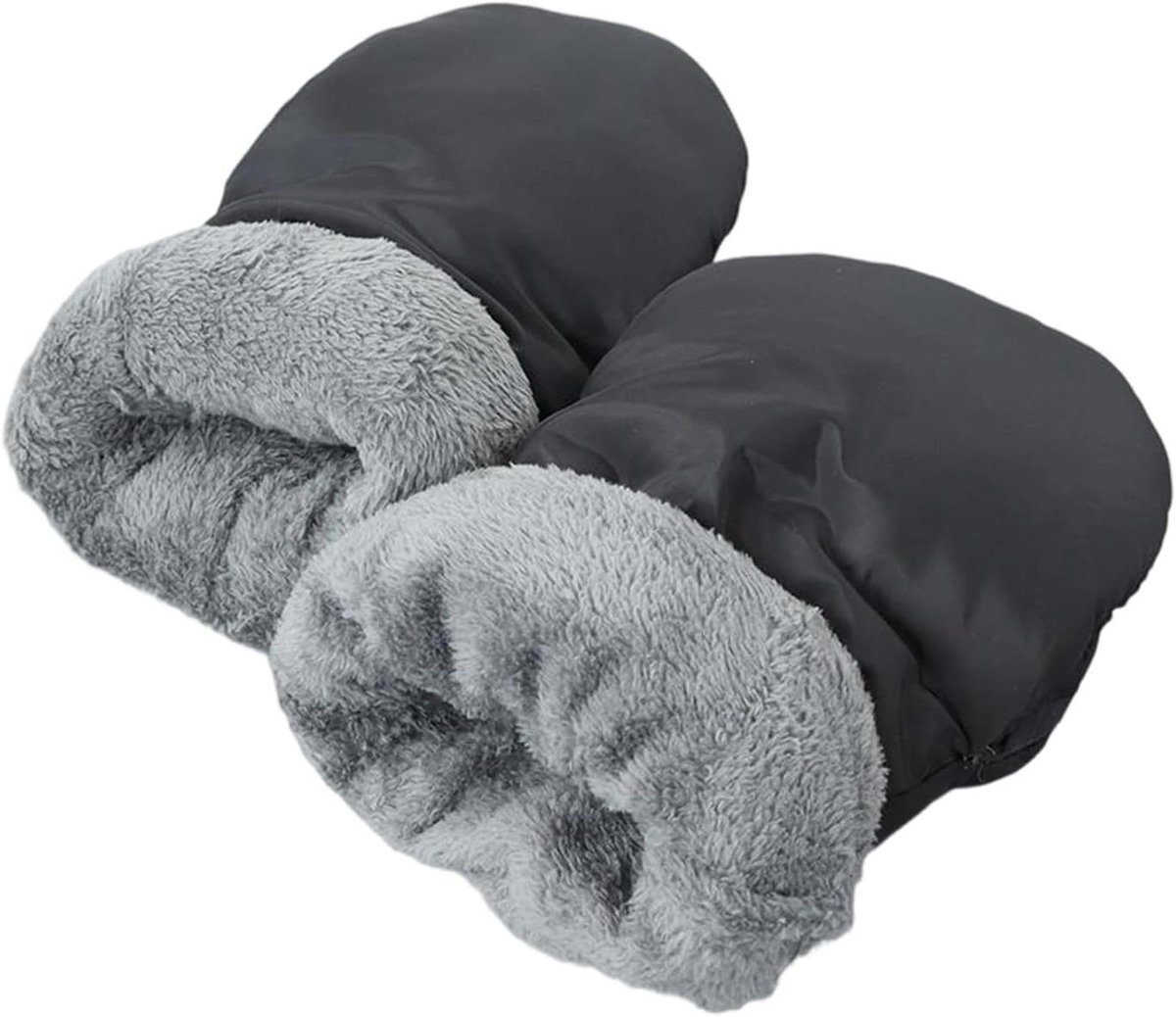 Kinderwagen Wanten - Wandelwagen Muts - Warm Blijven - Waterdicht Fleece - 34 x 17 cm - Zwart