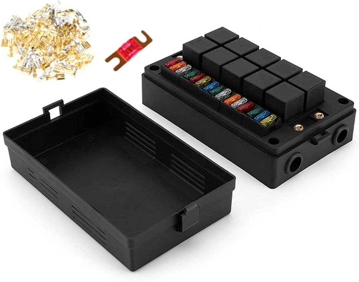 Relais Box - Zekeringhouder - Auto Elektronica - 18 Kanalen - 12V 24V - Zwart