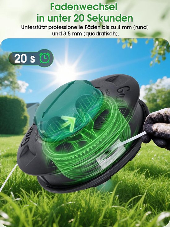 Draadkop Bosmaaier - Maaimachine Kop - Gazon Onderhoud - Load & Go Systeem - 130 mm Snijbreedte - Grijs — afbeelding 4