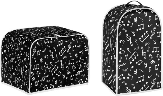 Poceacles Musical Symbol Pattern Blender Cover and Toaster Cover for 2 Slice Small Kitchen Appliance Covers Dust and Fingerprint Protection Blender Cover, S — afbeelding 4