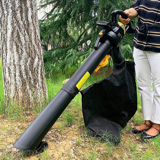 Elektrische Tuinblower - Stofzuiger Versnipperaar - Gazononderhoud - 3-in-1 Functie - 40L Opvangzak - Zwart — afbeelding 2