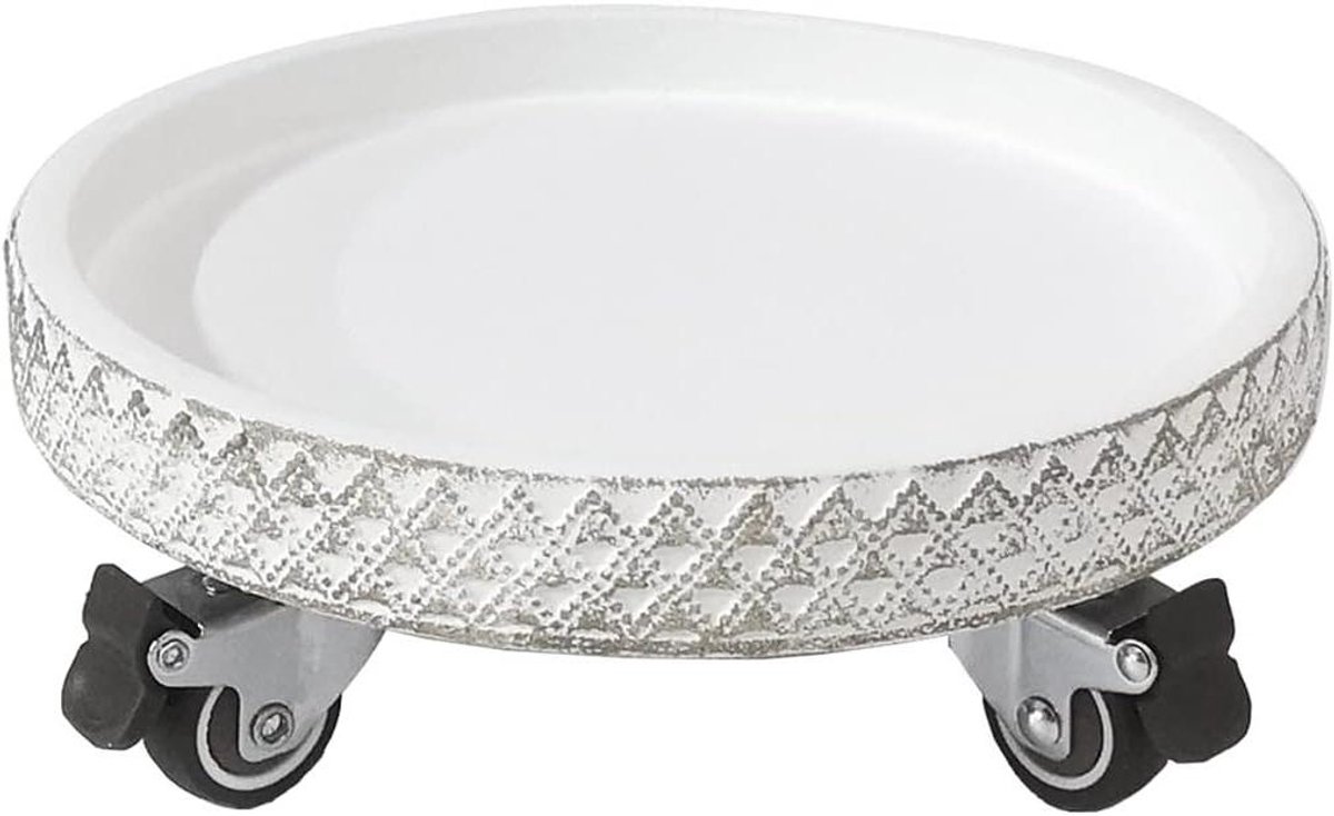 Heavy Duty Plant Caddy met wielen, 25 cm ronde rollende plantenstandaard voor binnen/buiten gebruik, pottenwagen met remwielen, ideaal voor bloempotten en vazen