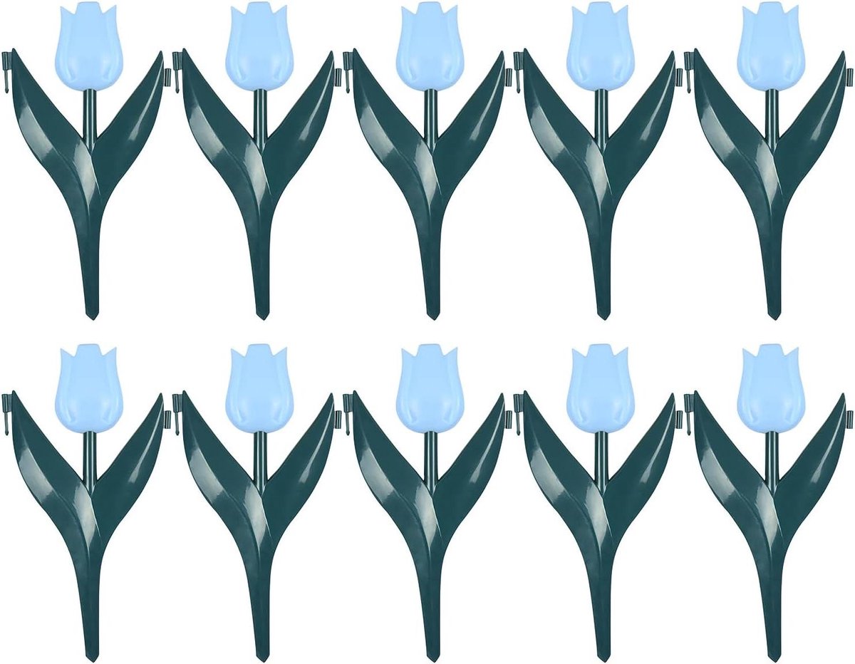 Decoratieve Bloem Omheining - Tuinranden Border - Tuin Aankleden - Weerbestendig PP Materiaal - 10 Delen - Blauw
