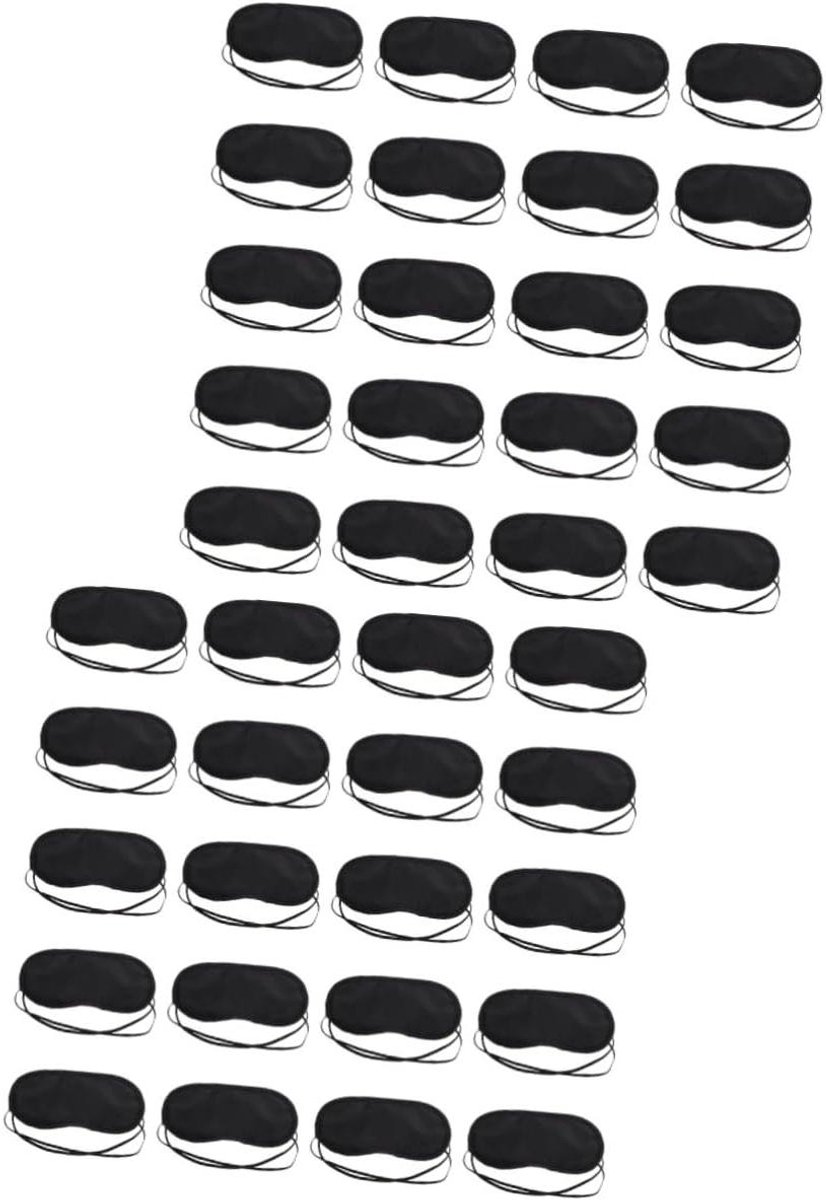 Slaapmasker Set - Oogbescherming - Reizen en Rust - Verduisterend en Ademend - 20 Stuks - Zwart