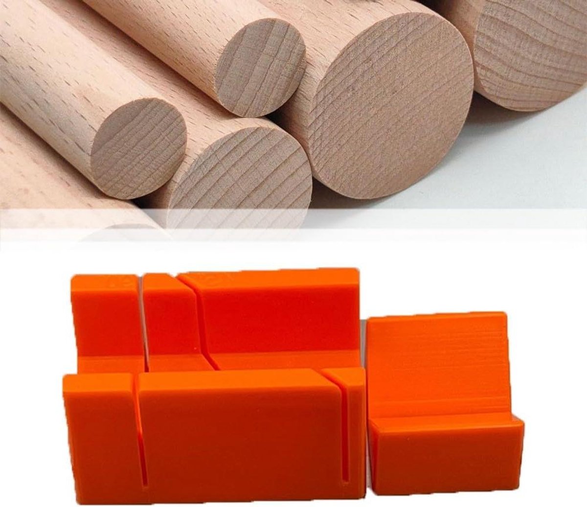 Verstekbak Set - Precisie Snijgids - Houtbewerking Projecten - 45 & 90 Graden - 2 Stuks - Oranje