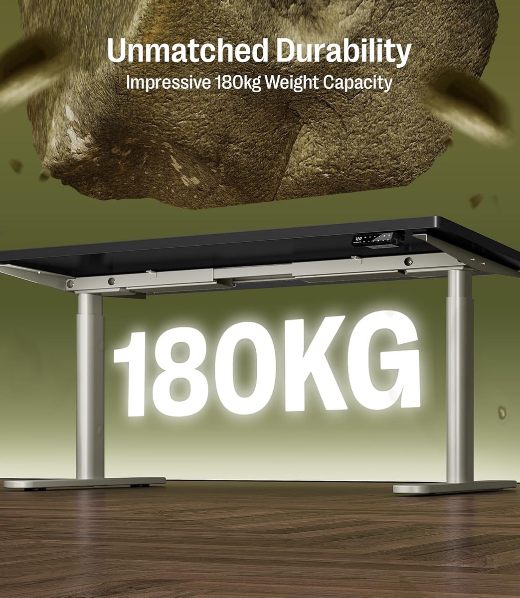 Elektrisch Verstelbaar Bureau 140 x 70 cm - Zit Sta Bureau met Dubbele Motor - 180 kg Draagvermogen - USB-A & USB-C - Geheugenfunctie - Ovale Design Poten - Zwart Blad met Grijs Frame - Mobili Bella