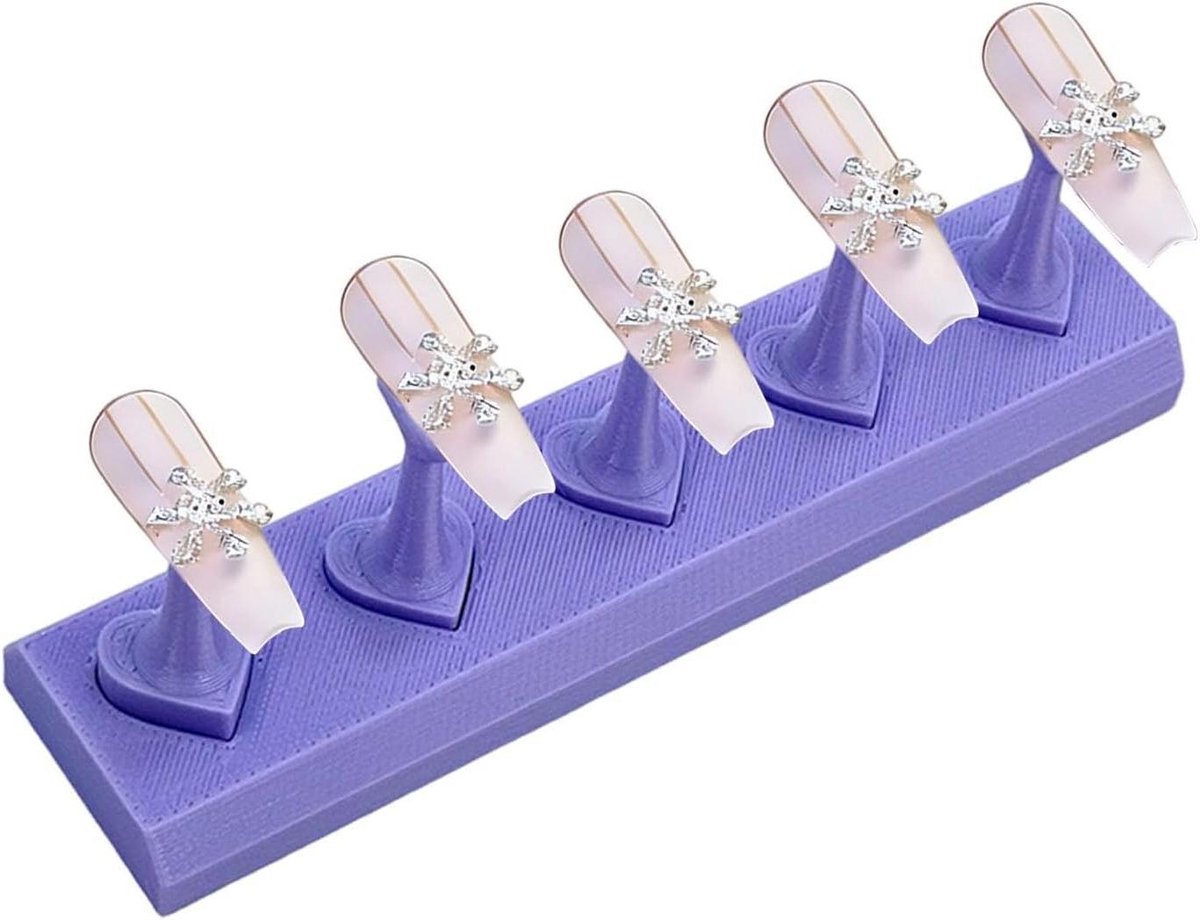 Nagelstandaard - Manicure Houder - Nagel Oefenen - Veilige Stabiele Basis - 11.9x3x3.3cm - Lichtrood