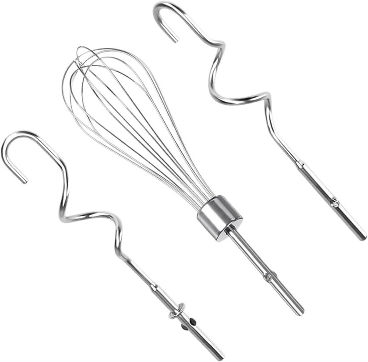 Mixer Hulpstukken - Garde Deeghaak - Beslag Maken - Anti-Spat Ontwerp - 3 Stuks - Zilver
