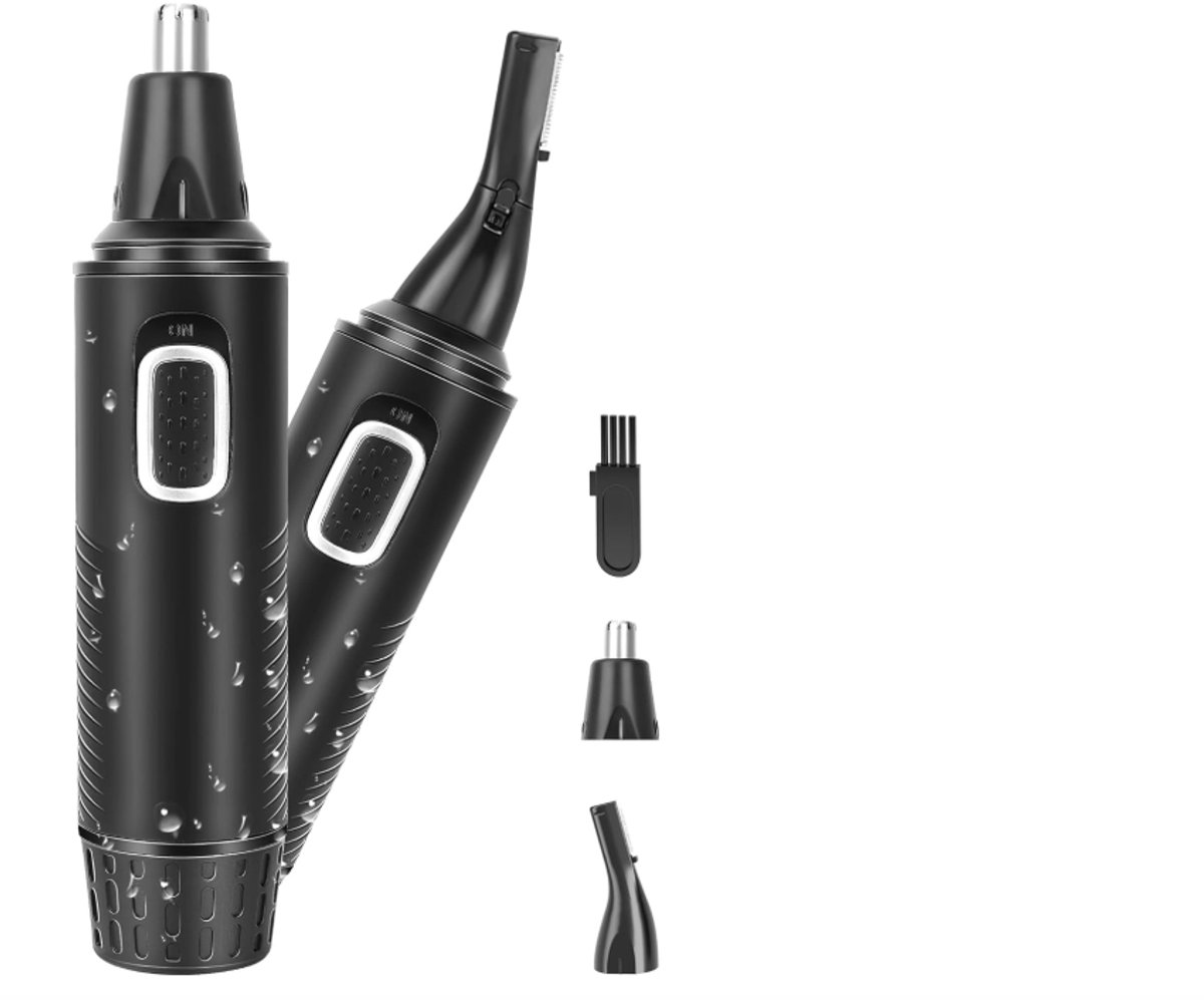 Trimmer voor neus-, oor-, wenkbrauw- en liphaar, pijnloze epilator, IPX7, wasbaar voor man en vrouw