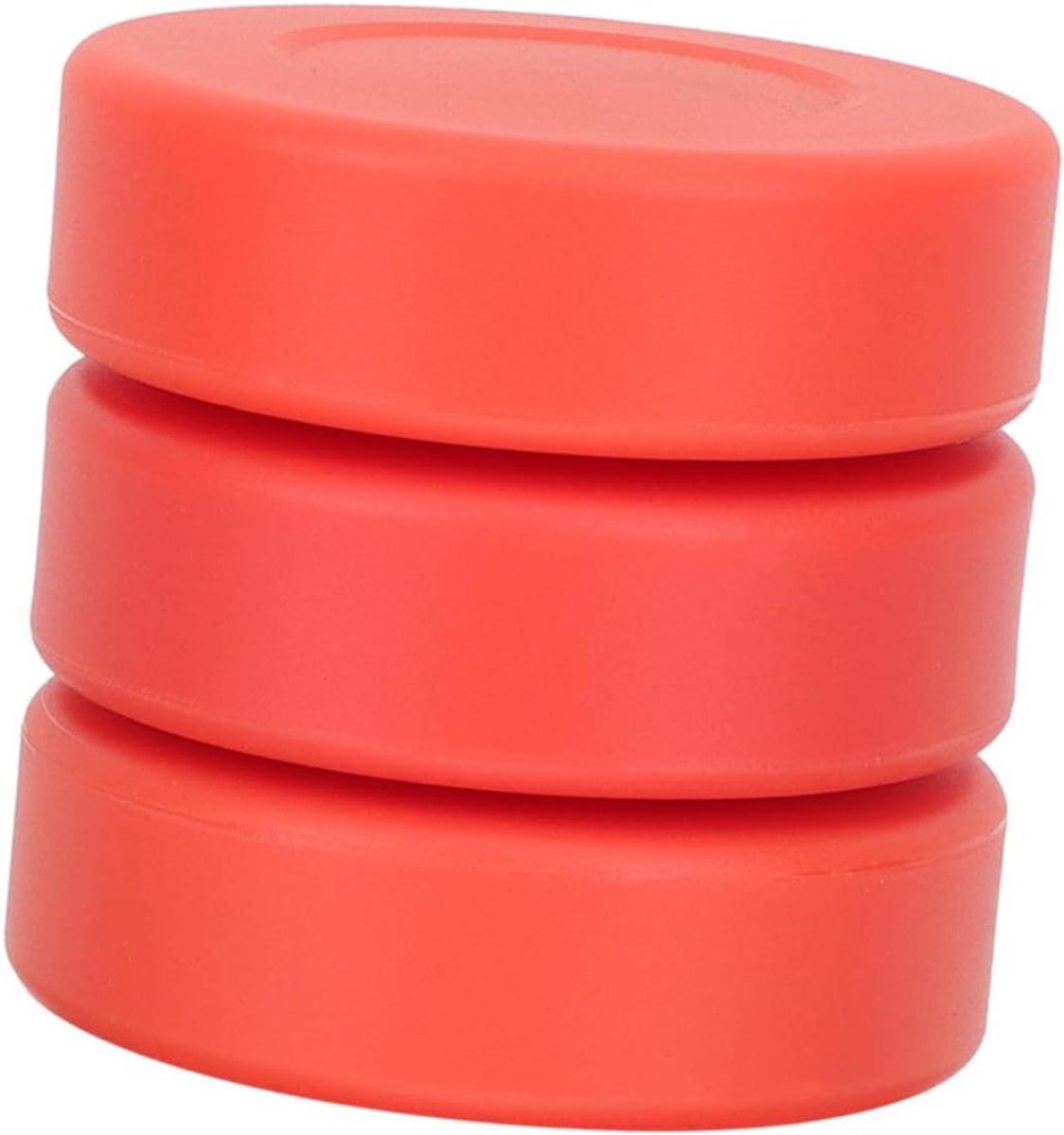 Hockeypucks - Training Pucks - Hockeyvaardigheden Verbeteren - Instelbare Hardheid - 7x7x2 cm - Rood