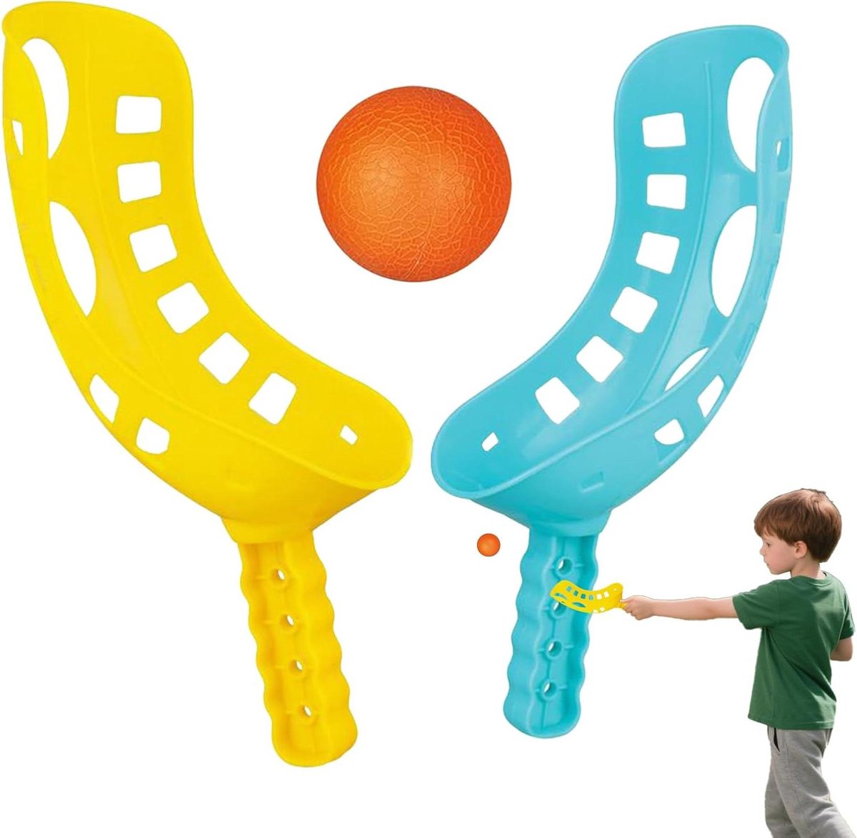 Scoop balspel - Trackball set - Interactief buitenspel - Draagbaar en stevig ontwerp - 36 x 10 x 12 cm