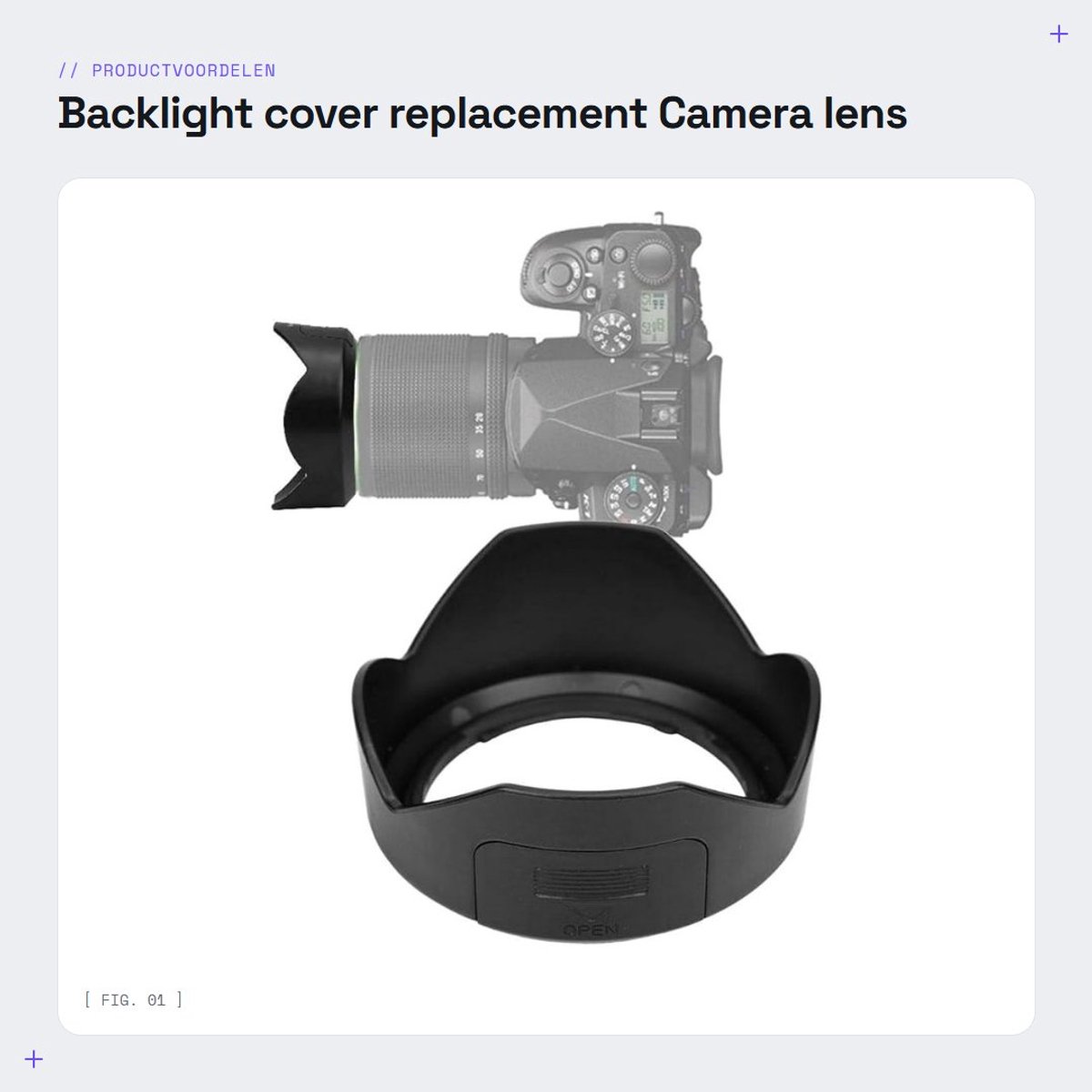 Dailygoods- Tegenlichtkap Hoogwaardige Kunststof - Camera-Zonneklep - Bescherming tegen Schittering - Voorkomt Beschadiging - Vermijdt Ongewenst Licht - Stevig en Stabiel