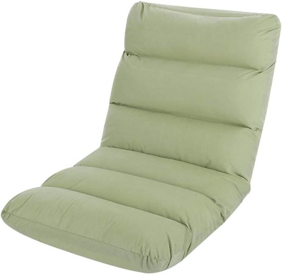 Zitstoel Vloer - Lounge Stoel - Ontspannen Zitten - Verstelbare Rugleuning - 110x52cm - Groen