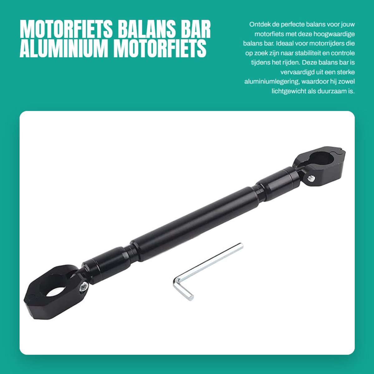 Dailygoods- Balansbar Aluminium - Motorfiets Accessoires - Hoogwaardige Kwaliteit - Eenvoudig te Installeren - Universele Functie - Stabiele Sterkte - Stuurbar