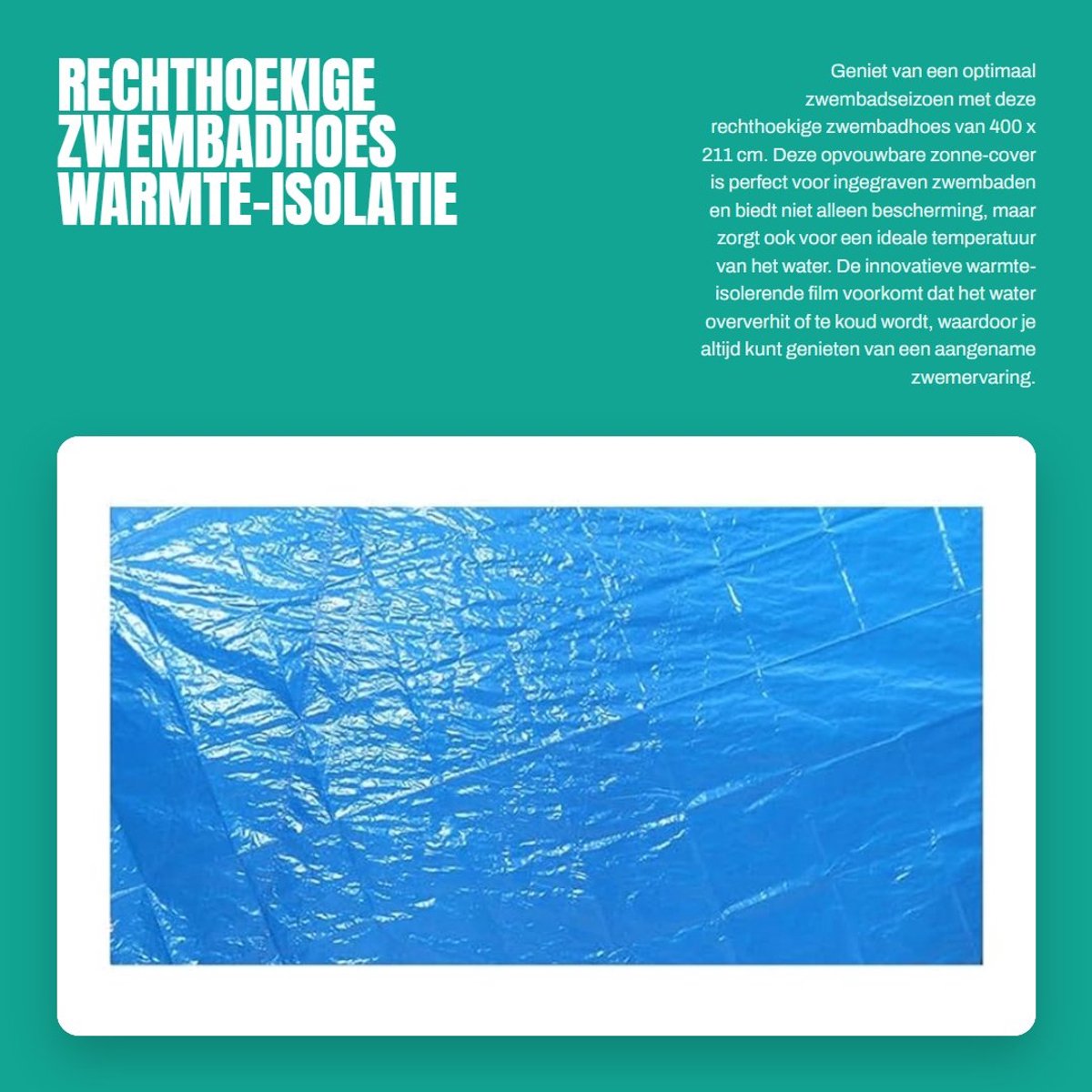 Dailygoods- Zwembadhoes 400x211 cm - Opvouwbaar - Warmte-isolerend - Trekkoord ontwerp - Waterbesparend - Bescherming tegen vuil - Zwembadafdekking