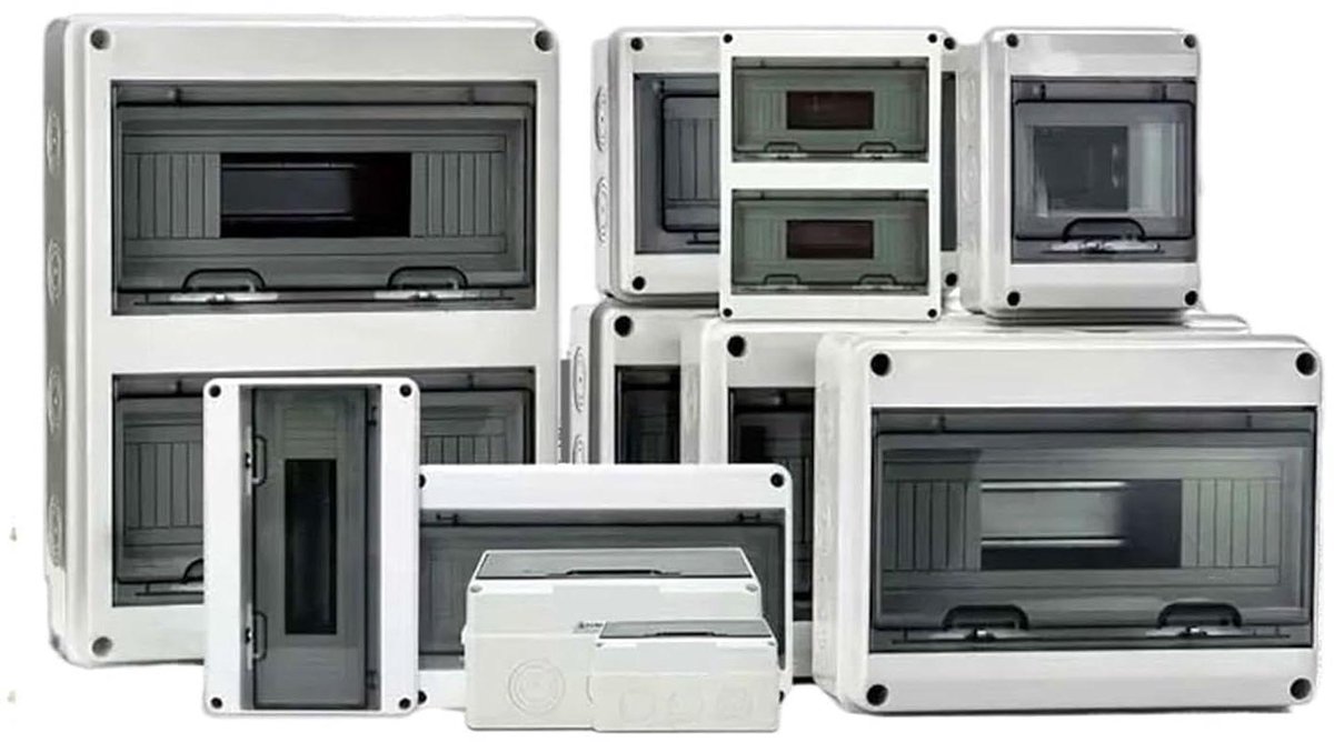Distributiekast - Elektrische kast - Stroom verdelen - Waterdichte behuizing - 5/8/12/15/18/24 groepen - Grijs
