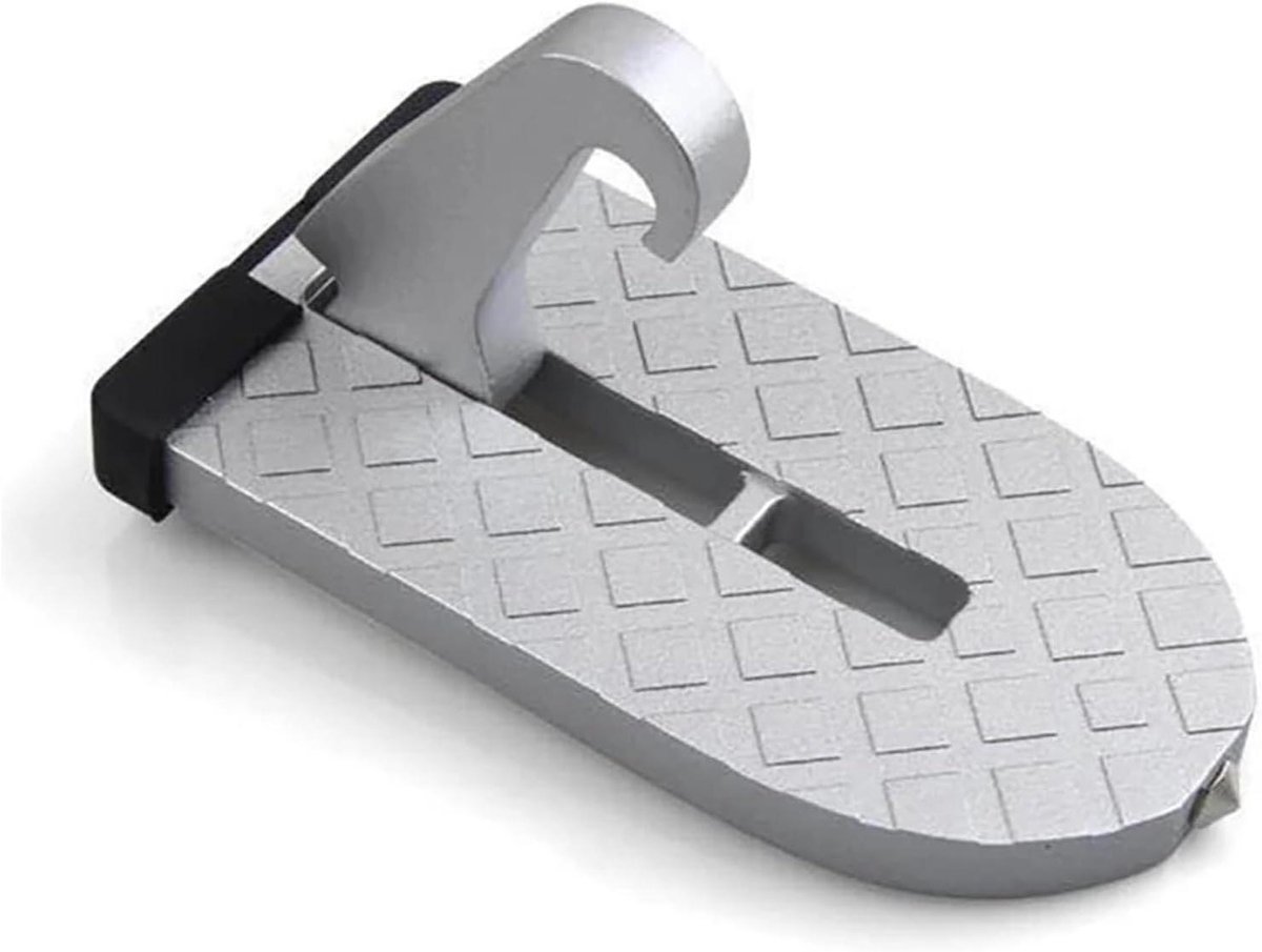Opvouwbare Autodak Trede - Hulp Ladder - Dakbelading Vastzetten - Ingebouwde Glasbreker - 8.5 Inch Lengte - Zwart/Zilver