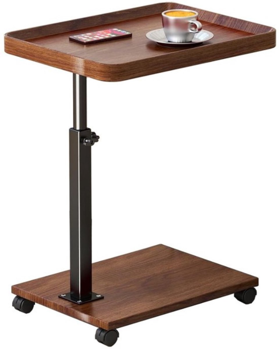 Thuys Laptoptafel op Wielen - Bedtafeltje - Bijzettafel Bruin