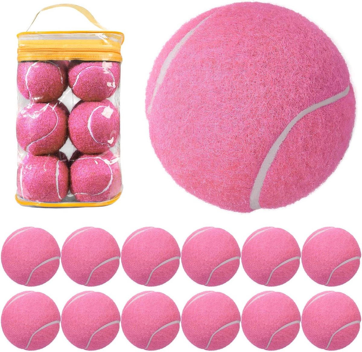 Tennisballen - Trainingsballen - Wedstrijd Training - Natuurlijk Rubber - 12 Stuks - Veelkleurig