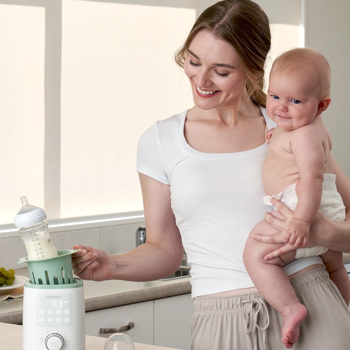 Momcozy MW02 Analoge Flessenverwarmer – Waterbad Verwarming voor Babyfles en Potjes – Met Verlichting & Warmhoudfunctie thumbnail 8
