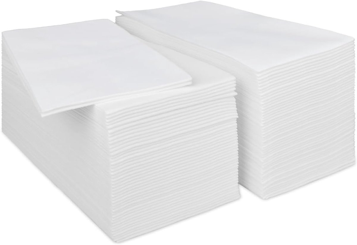 Servetten Papieren - Servetten - Tafel Servetten - Papier - Papieren Wegwerp Servetjes - Feestservetten - Voorjaar Servetten - Lunch/Diner Tafel Decoratie - 2 Laags - Wit - 43 x 30 cm - 100 Stuks - van Imperatoris