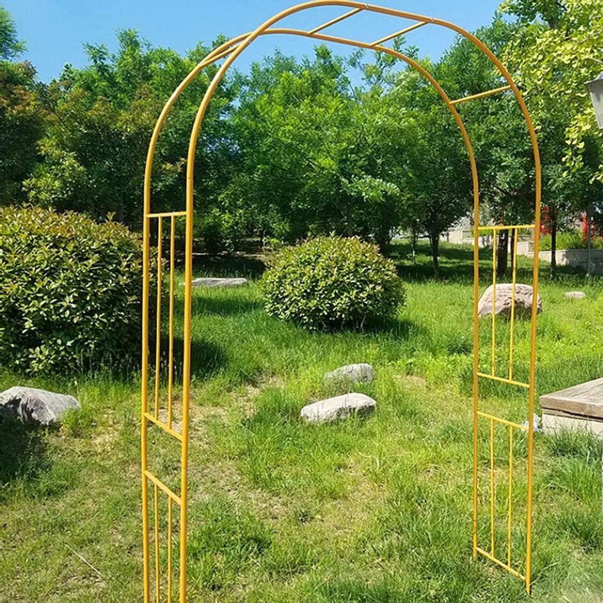 Klimroos Trellis, metalen tuin priëlen huwelijksboog buiten indoor pergola lichtgewicht metalen prieel bruiloft tuin prieel bruids boog prieel partij decoratie.,Gold-220 * 240cm