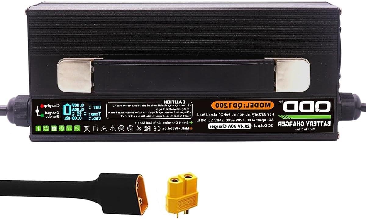 Acculader - Lithium Lader - Accu Opladen - Intelligente 4-traps modus - 294V 30A - Zwart