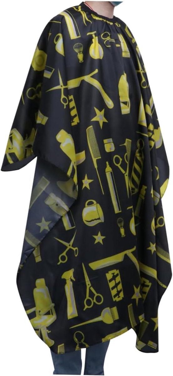 Haarstyling Cape - Kappersschort Barbershop - Bescherming Kleding - Antistatisch Materiaal - 160 x 140 cm - Zwart