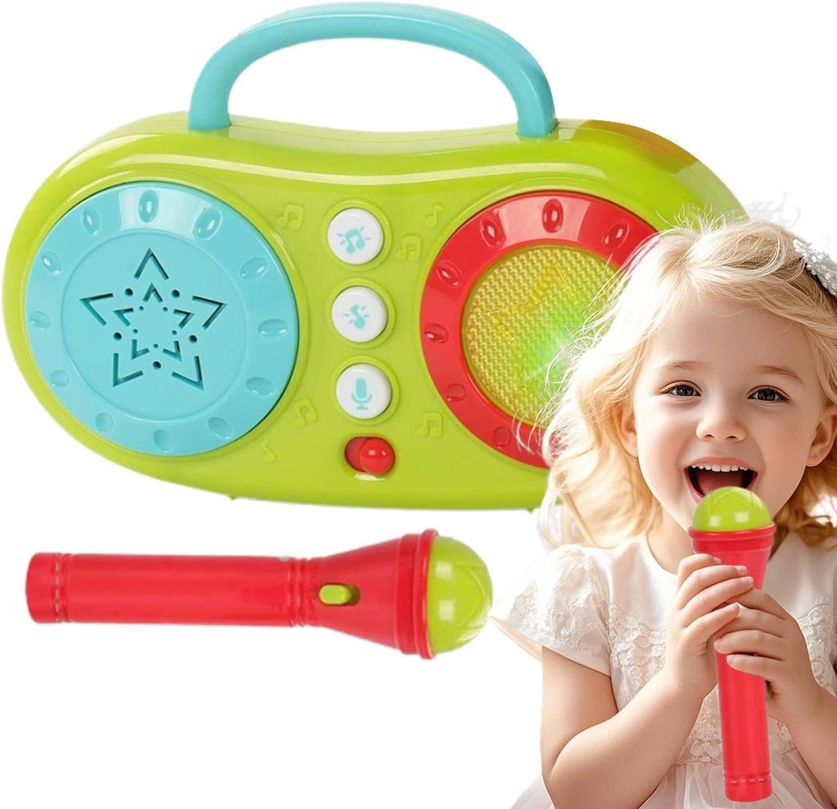Karaoke Machine - Zangmachine Microfoon - Kinderfeestjes Muziek - Multifunctioneel Speelgoed - 5.5 x 15 x 5.5 cm - A